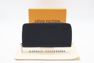 美品 LOUIS VUITTON ルイ・ヴィトン タイガ ジッピーウォレット ヴェルティカル ブルーマリーヌ M30510 長財布 ネイビー カーフレザー メンズ