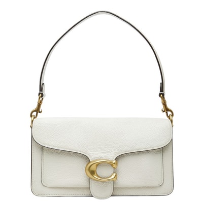 コーチ タビー ワンショルダー ショルダーバッグ ハンドバッグ 73995 ホワイト ポリッシュドペブルレザー レディース COACH 【中古】