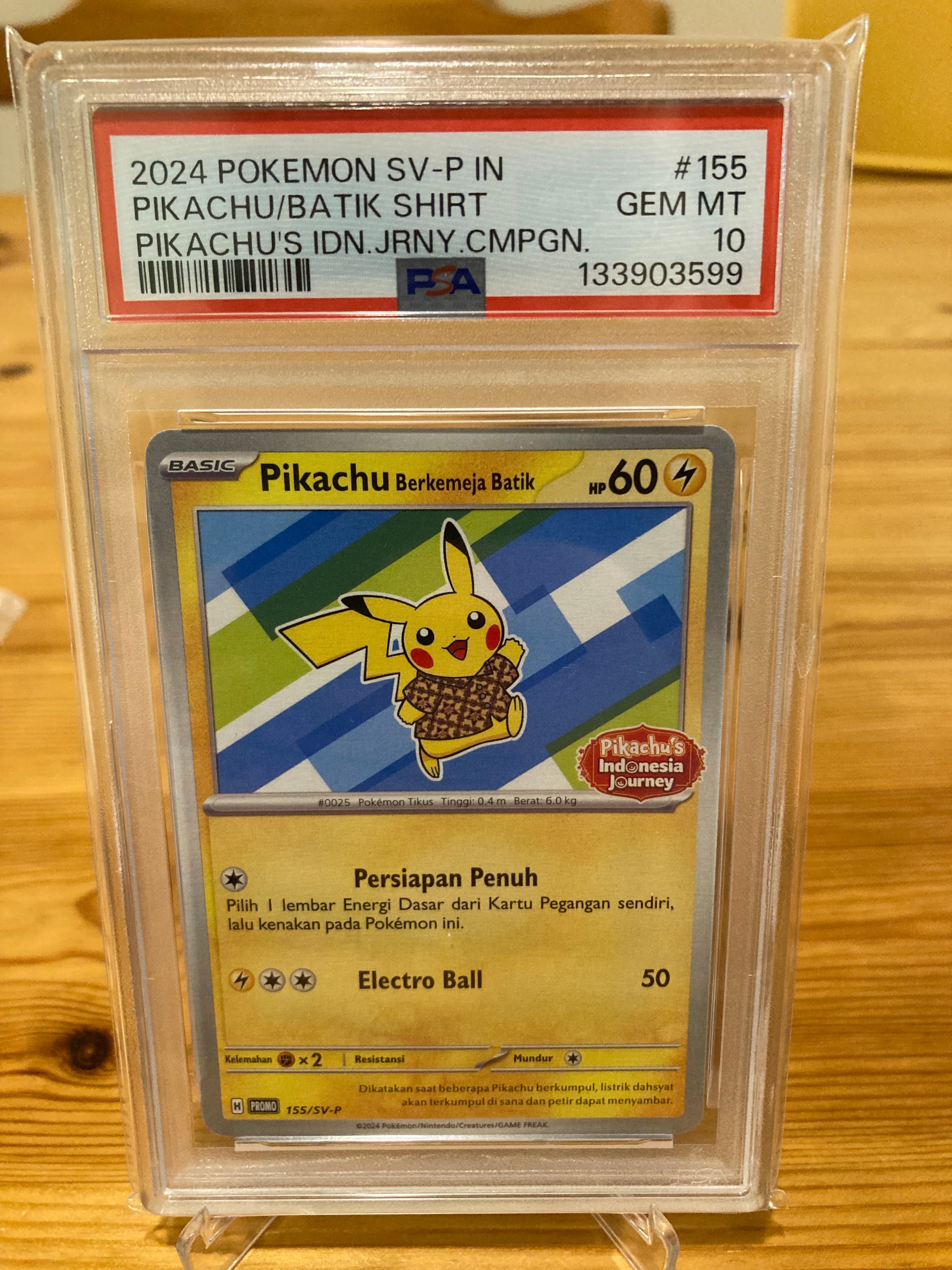 PSA10】バティックシャツを着たピカチュウ (ヒトデマン柄) P [SV-P 155