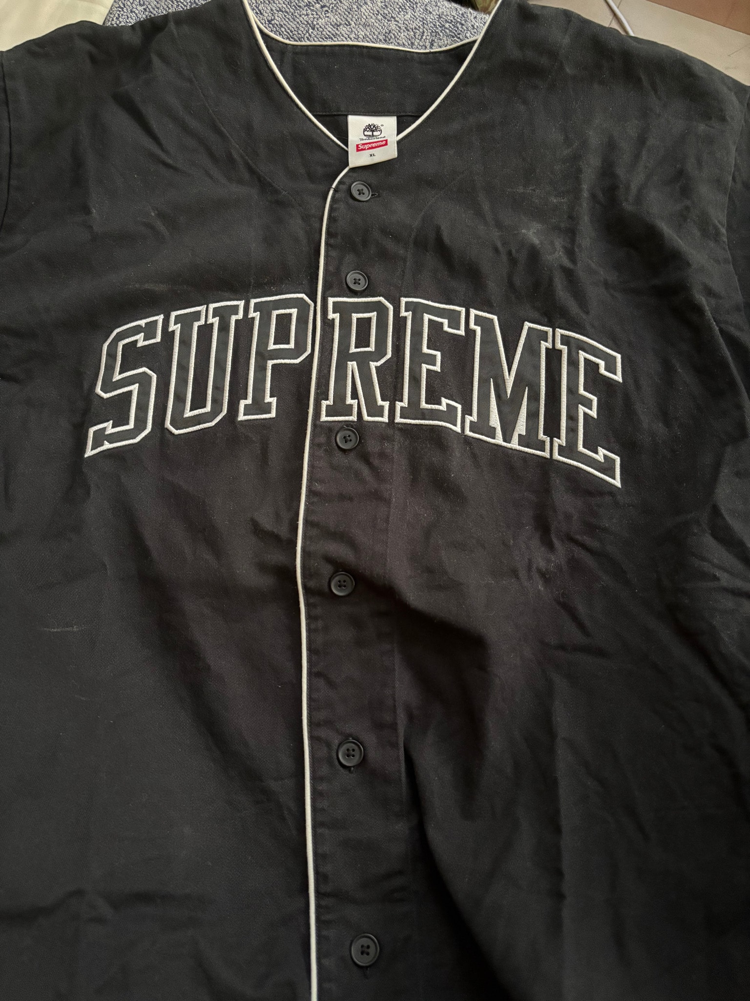 Supreme x Timberland Baseball Jersey "Black"