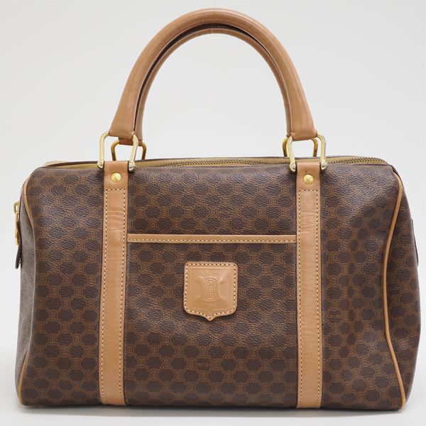 セリーヌ CELINE ハンドバッグ マカダム ミニボストン ブラウン