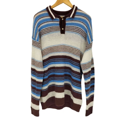 FALLING STRIPE POLO KNIT【1143758928369】