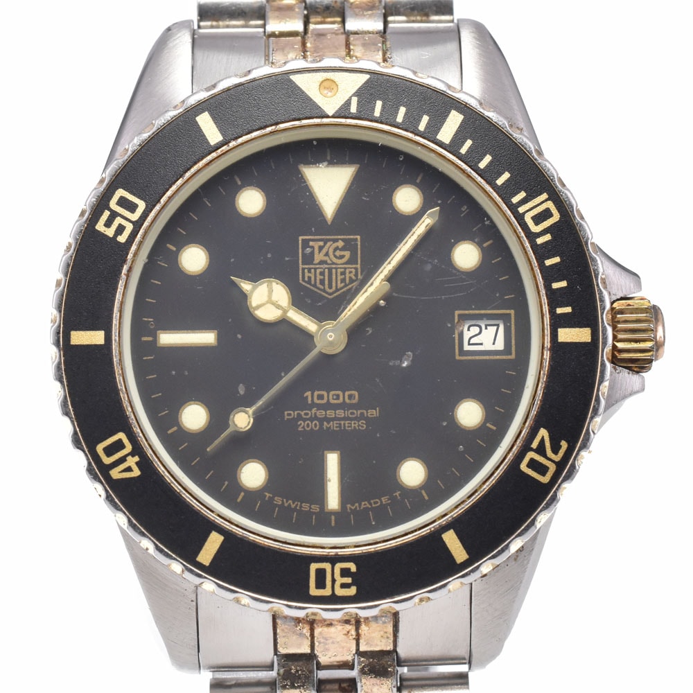 タグホイヤー TAG HEUER 980.020B 1000シリーズ プロフェッショナル デイト ブラック クォーツ メンズ 腕時計 A#149335