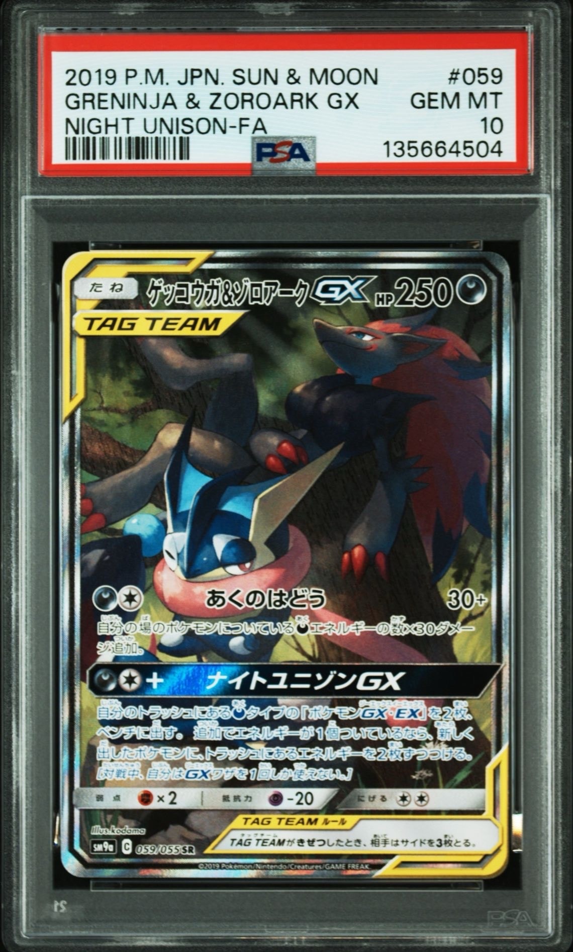 ゲッコウガ&ゾロアークGX SR: SA[SM9a 059/055](強化拡張パック「ナイトユニゾン」)