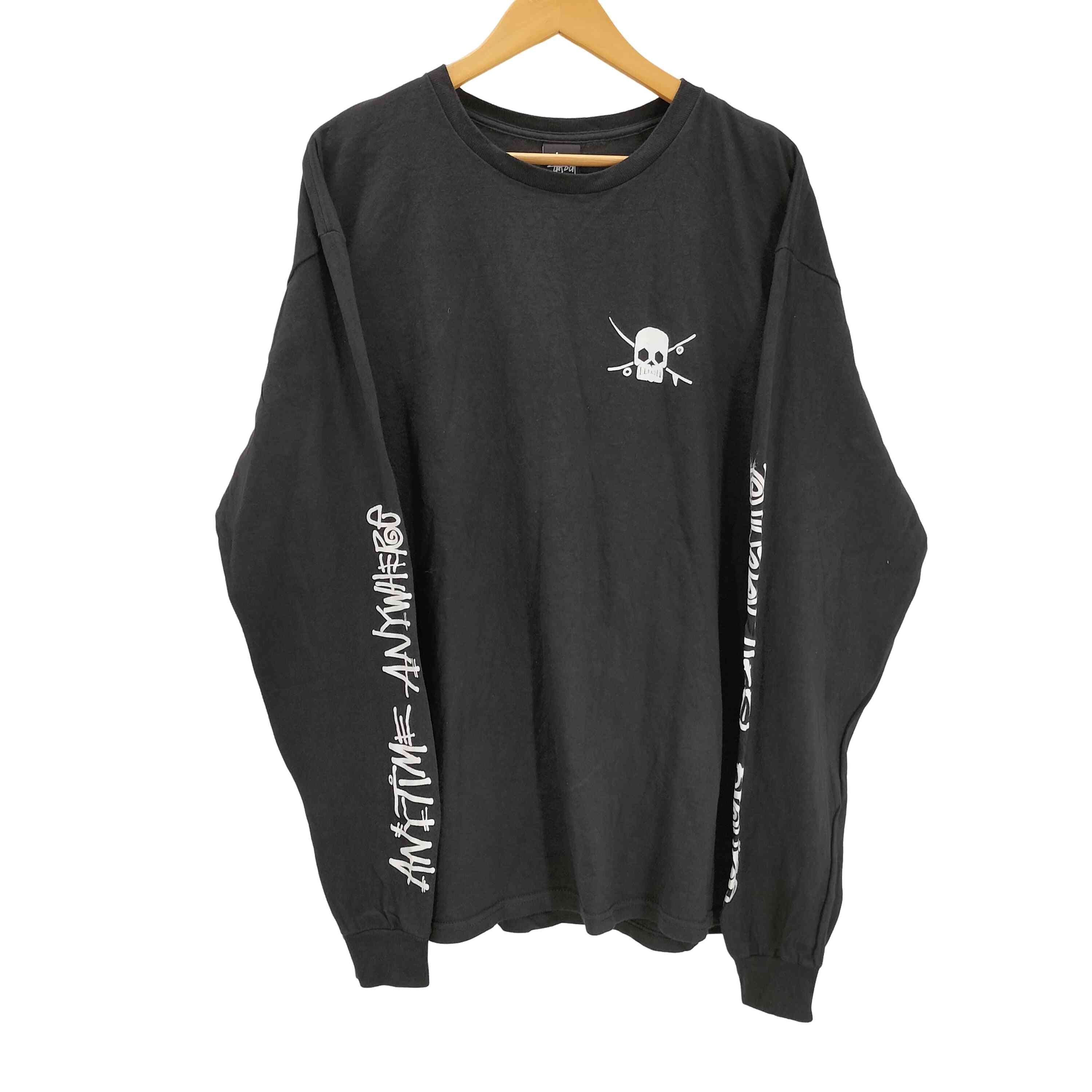× HEEL BRUSE ヒール ブルース コラボ スカル ショーンフォント 両面 袖 プリント L/S カットソー Tシャツ ロンT【1142950850287】