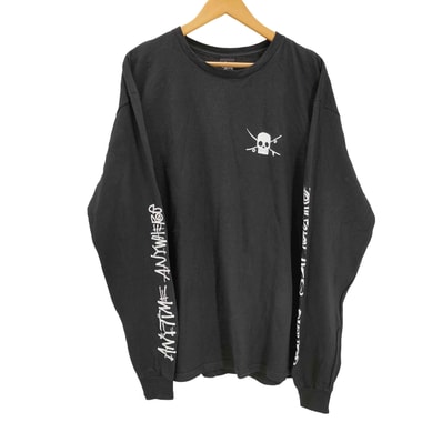× HEEL BRUSE ヒール ブルース コラボ スカル ショーンフォント 両面 袖 プリント L/S カットソー Tシャツ ロンT【1142950850287】