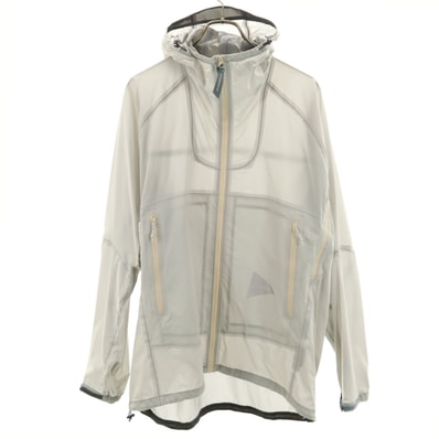 and wander アンドワンダー レインジャケット XL グレー 収納袋付き