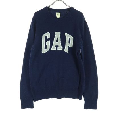 GAP ギャップ 英字 長袖 セーター S ネイビー