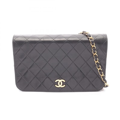シャネル CHANEL マトラッセ フルフラップ プッシュロック ショルダーバッグ バッグ ラムスキン(羊革) レディース ブラック系 【中古】