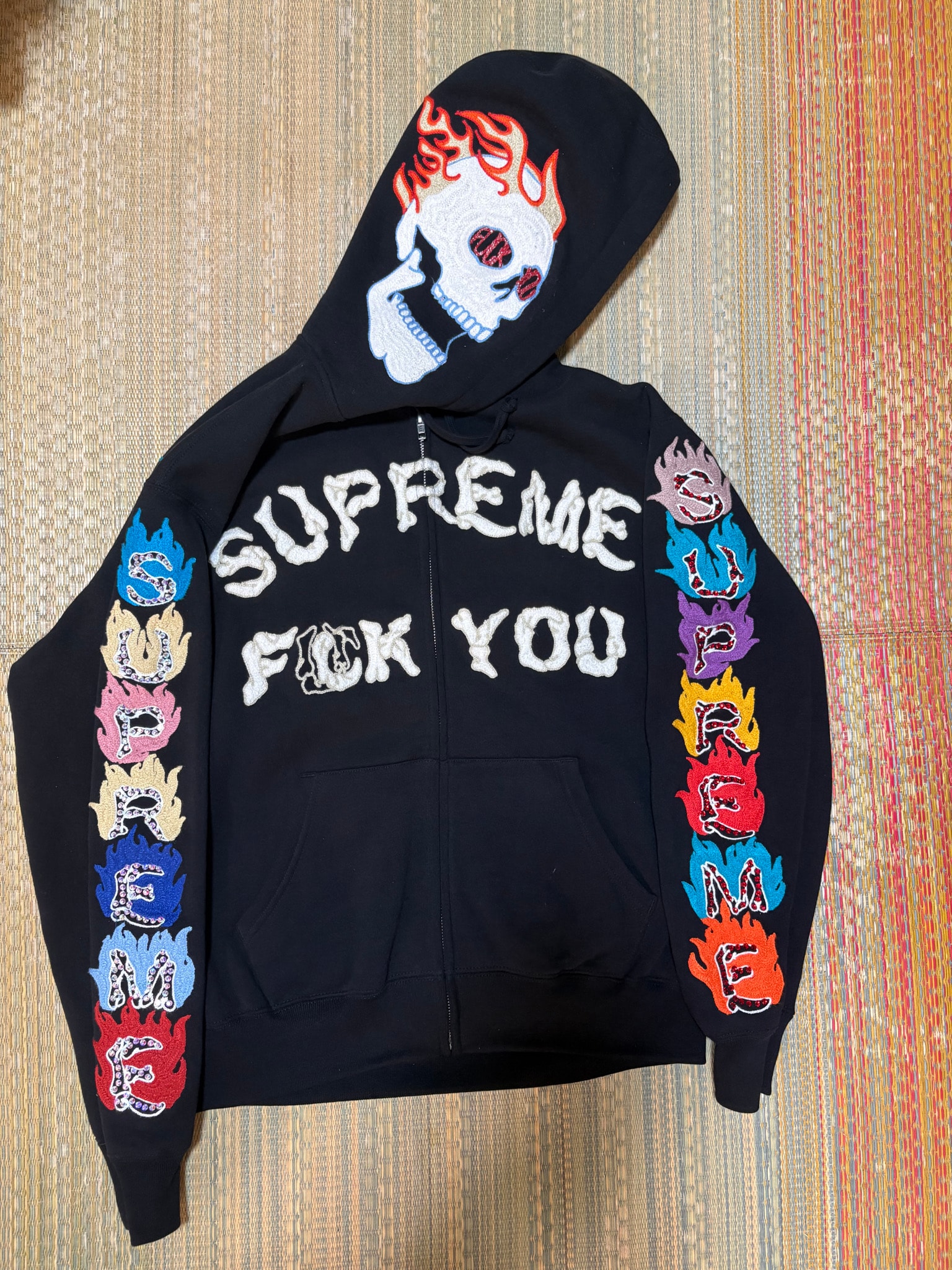 Supreme Fuck You Zip Up Hooded Sweatshirt "Black"