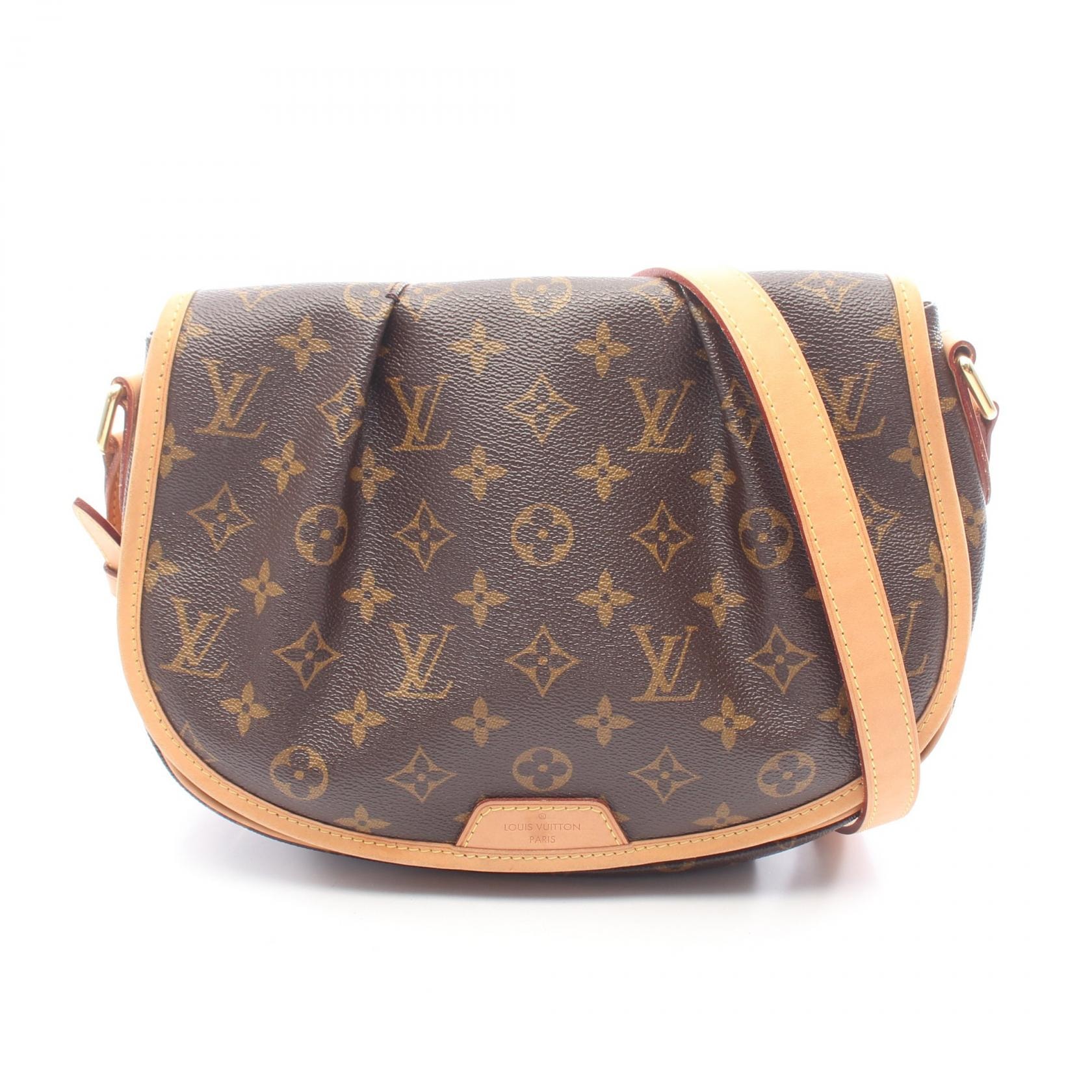 ルイ・ヴィトン LOUIS VUITTON メニルモンタンPM ショルダーバッグ バッグ PVCコーティングキャンバス レザー モノグラム レディース ブラウン系 M40474 【中古】