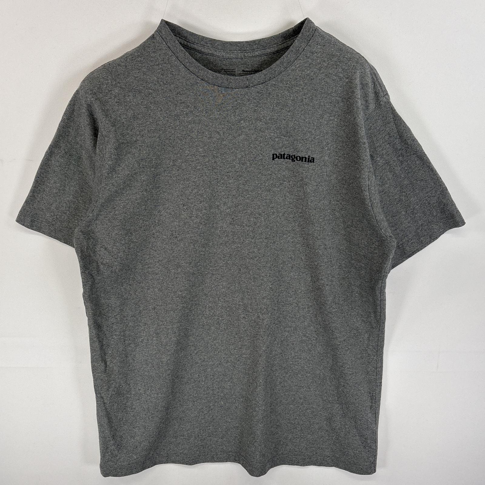 古着 パタゴニア patagonia 半袖Tシャツ 両面ラバープリント クルーネック アウトドア S グレー メンズ