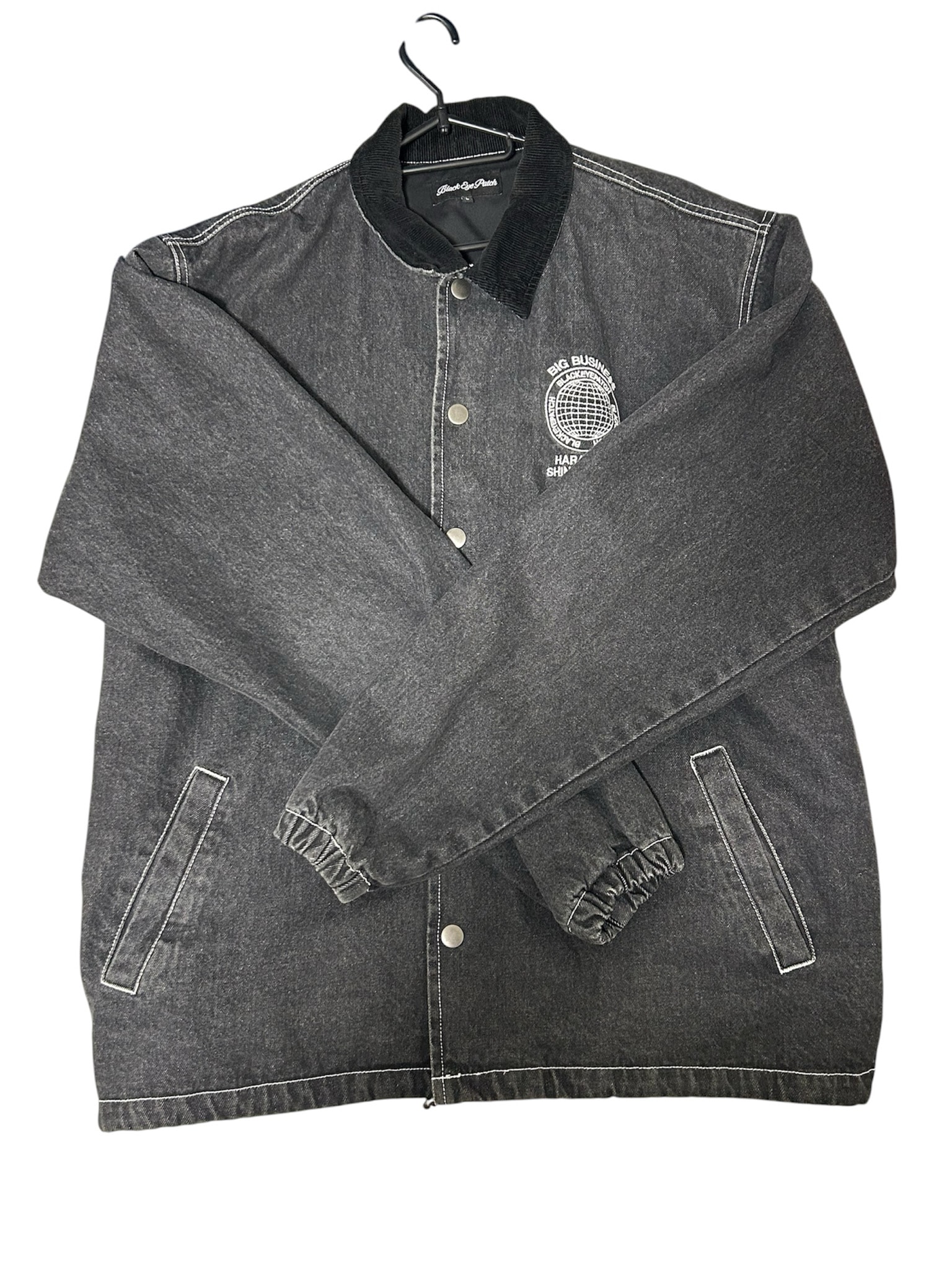 BlackEyePatch Big Business Flagships Denim Coach Jacket "Black"