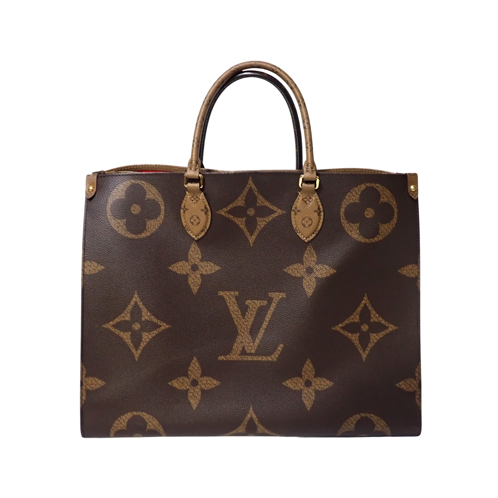 未使用 展示品 LOUIS VUITTON ルイ・ヴィトン  オンザゴー GM  M45320  モノグラム ジャイアント リバース  ブラウン  レディース ハンドバッグ
LV
