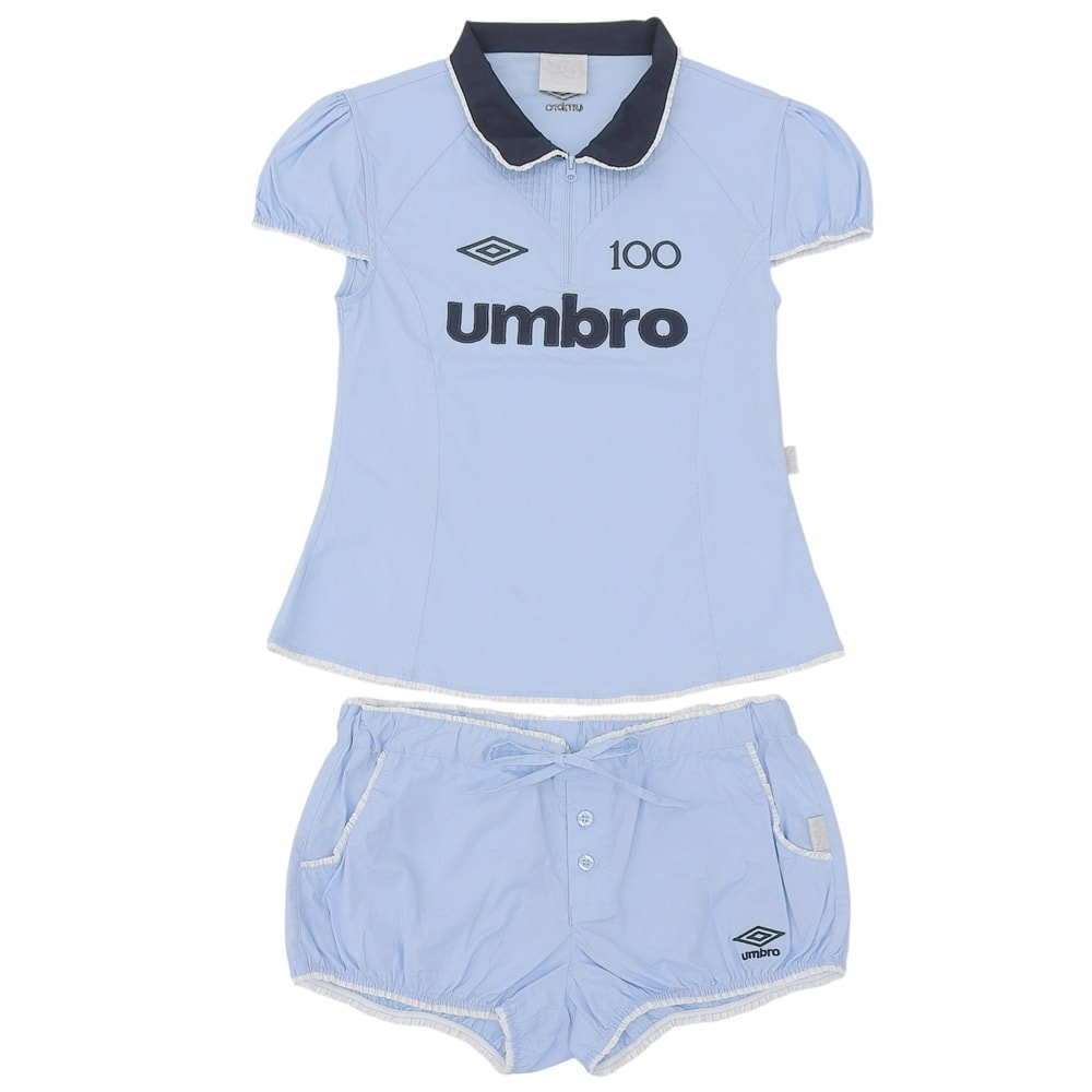 アンブロ カットソー ショートパンツ セットアップ レディース ライトブルー M/S M