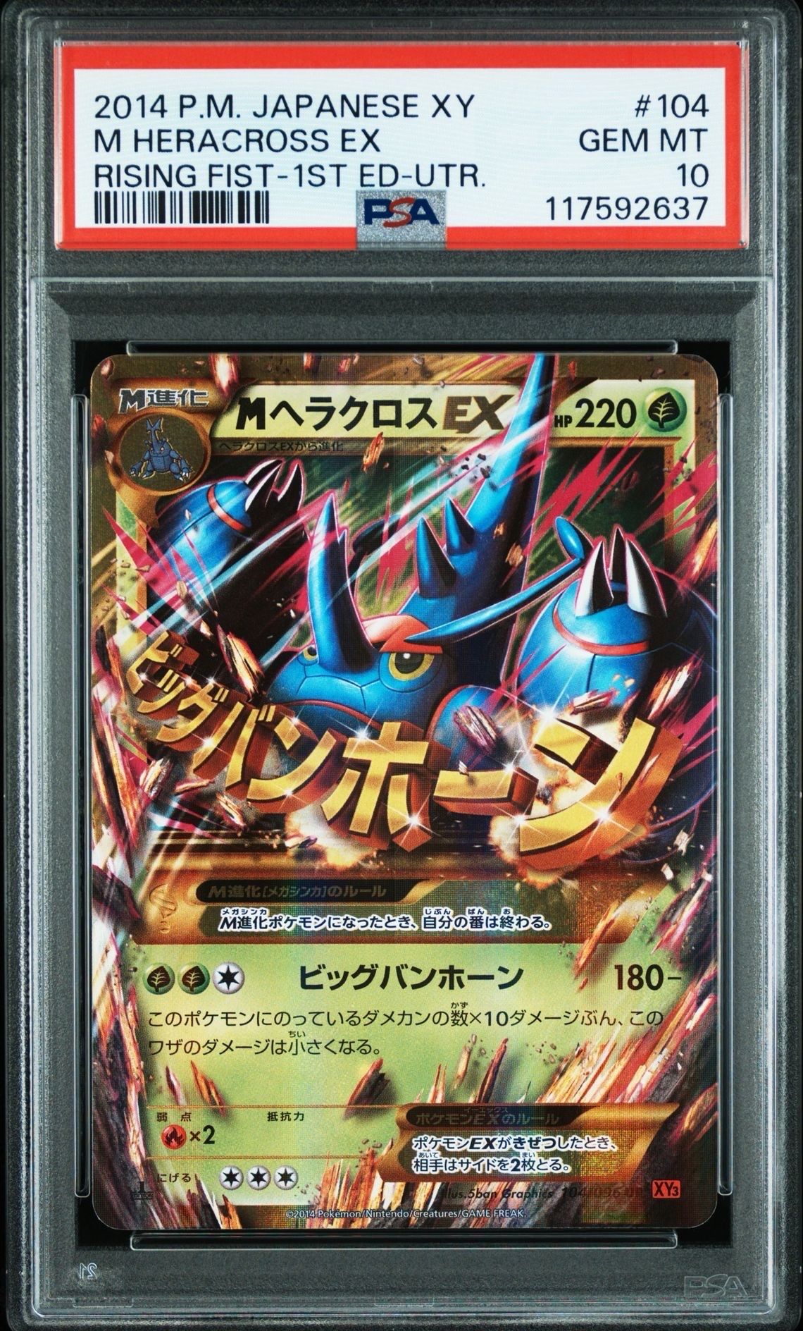 PSA9 ヘラクロスEX SR XY3 ライジングフィスト 097/096 Heracross EX 097/096 SR - 2014 XY3 Rising Fist 1st Edition Pokemon