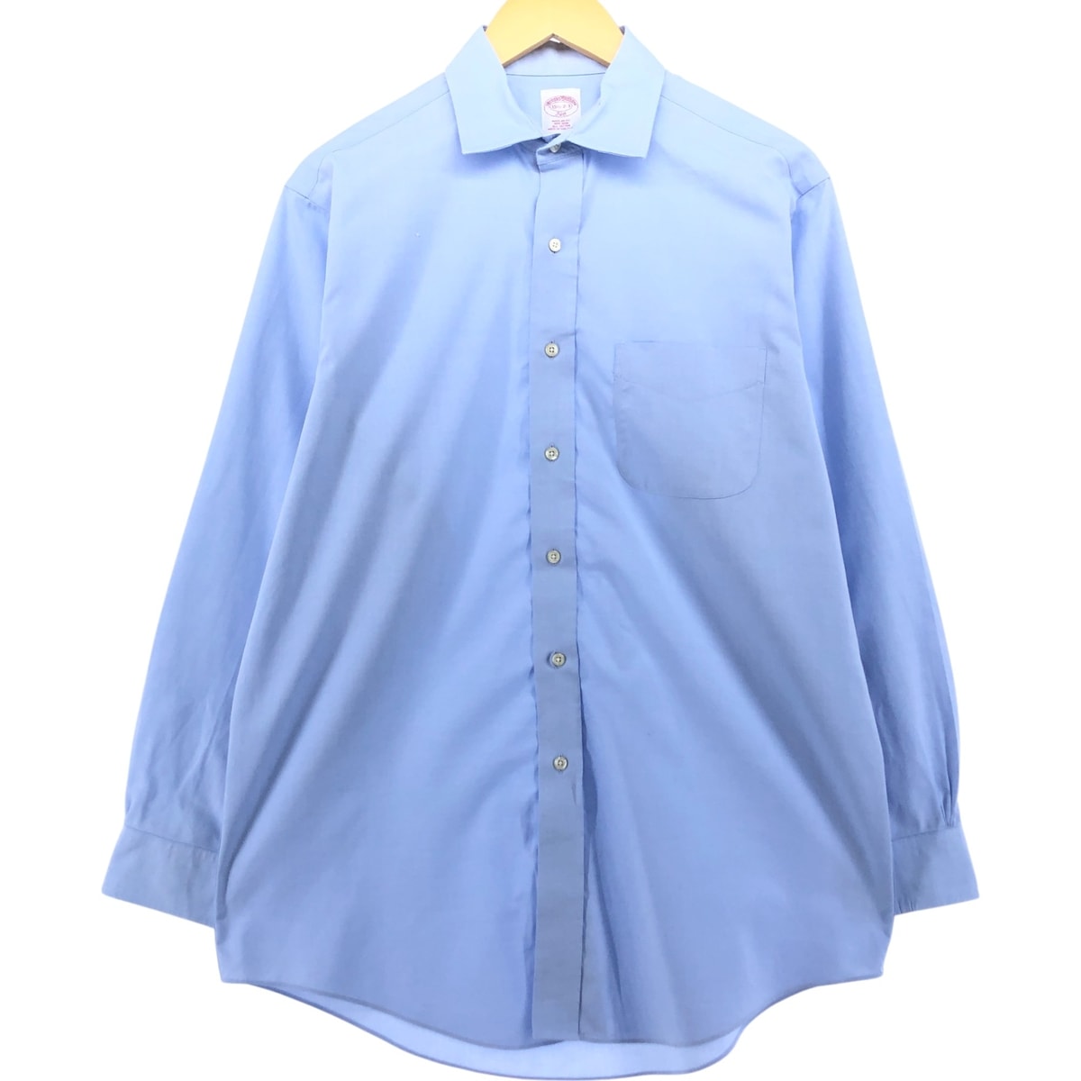 古着 ブルックスブラザーズ Brooks Brothers 346 ワイドカラー 長袖 コットンシャツ メンズM相当/eaa543589