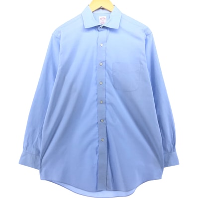 古着 ブルックスブラザーズ Brooks Brothers 346 ワイドカラー 長袖 コットンシャツ メンズM相当/eaa543589