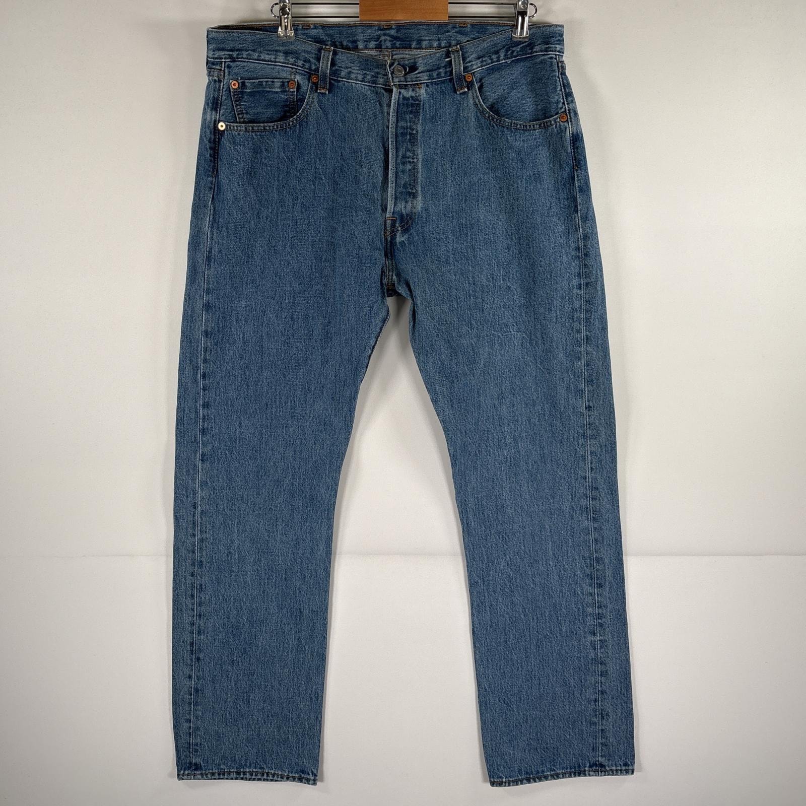 古着 リーバイス Levi's デニムパンツ 501 ボタンフライ 大きいサイズ ストレート 5ポケット ジーンズ ジーパン w38 L32 ブルー メンズ
