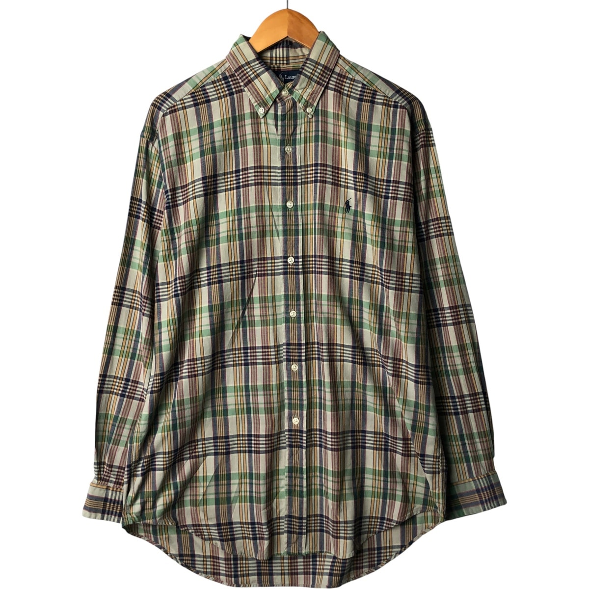 古着 ラルフローレン Ralph Lauren BLAKE 長袖 ボタンダウンチェックシャツ メンズM相当/eaa590971