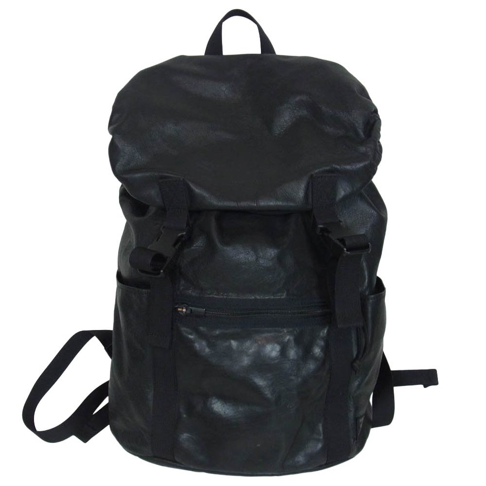 PORTER ポーター ALOOF RUCKSACK アルーフ レザー リュック バックパック ブラック系【中古】