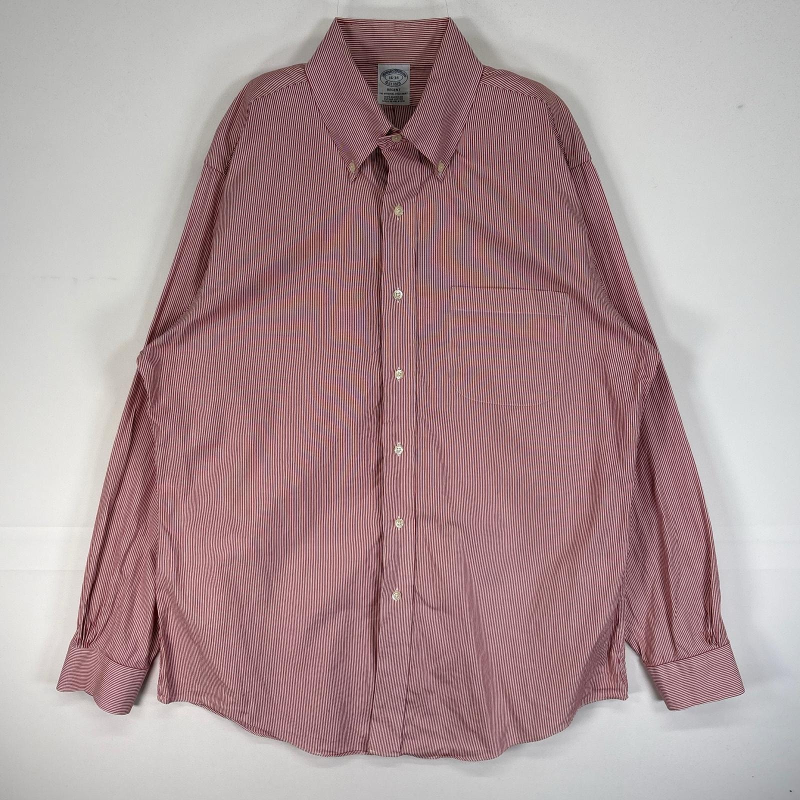 古着 ブルックスブラザーズ Brooks Brothers 長袖シャツ 胸ポケ 1818 L  レッド系 ストライプ メンズ