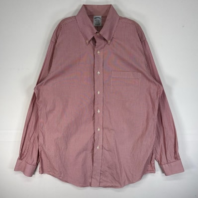 古着 ブルックスブラザーズ Brooks Brothers 長袖シャツ 胸ポケ 1818 L レッド系 ストライプ メンズ