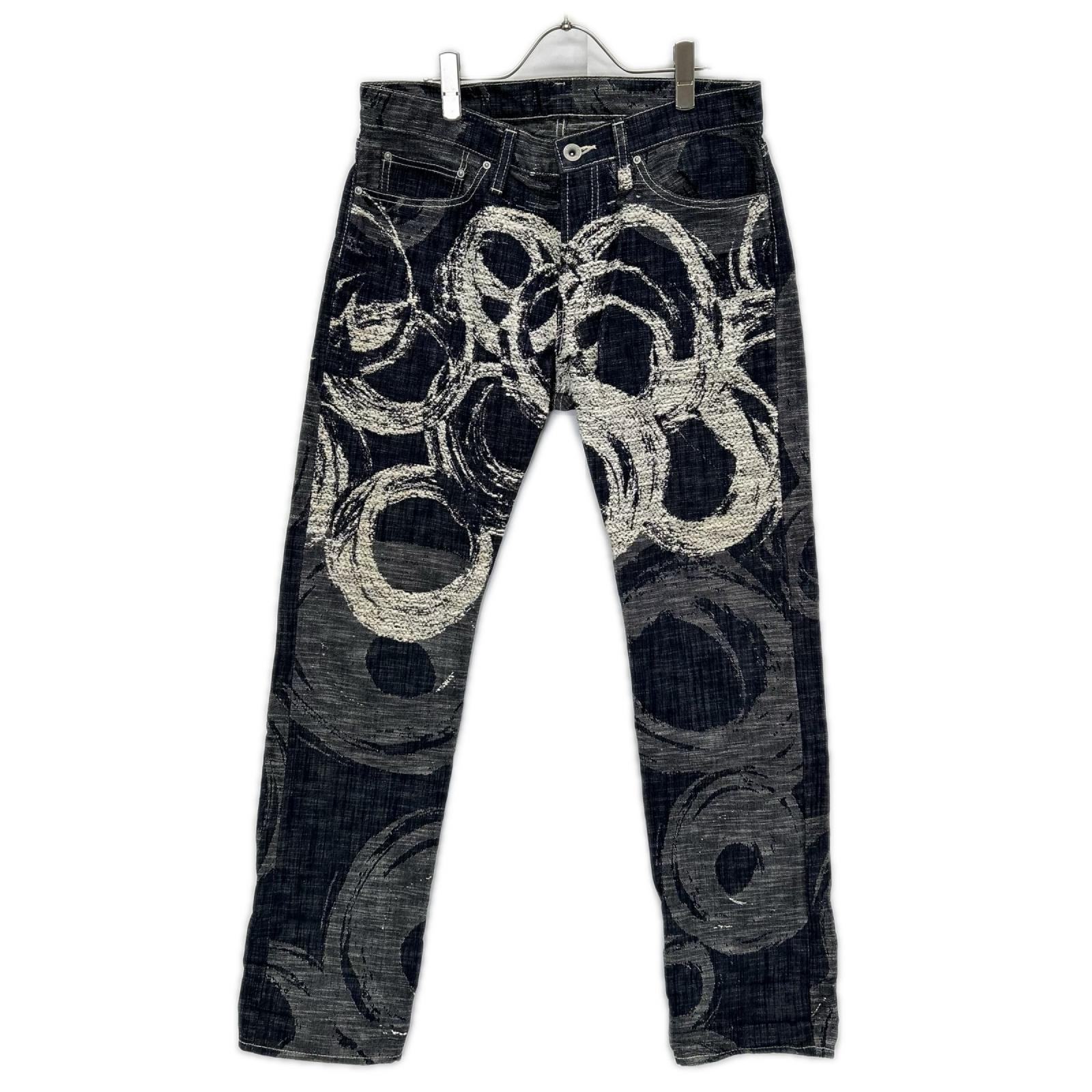 イッセイミヤケメン 12AW インディゴ ME23FF031 グラフィック ジャガードデニムパンツ 2