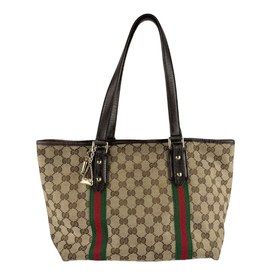 グッチ GUCCI ショルダーバッグ シェリーライン GGキャンバス ブラウン ユニセックス 137396【中古】 z9631