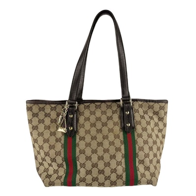 グッチ GUCCI ショルダーバッグ シェリーライン GGキャンバス ブラウン ユニセックス 137396【中古】 z9631