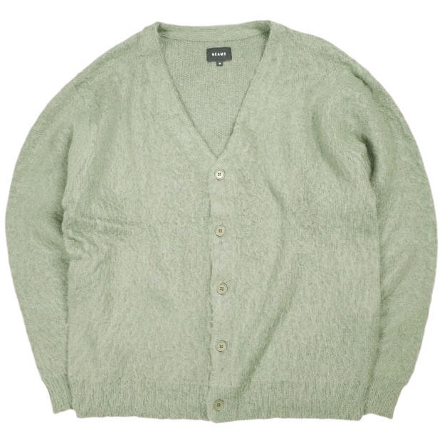 BEAMS ビームス 21AW ソリッドシャギーカーディガン 11-15-1472-048 M OLIVE ニット トップス g25395