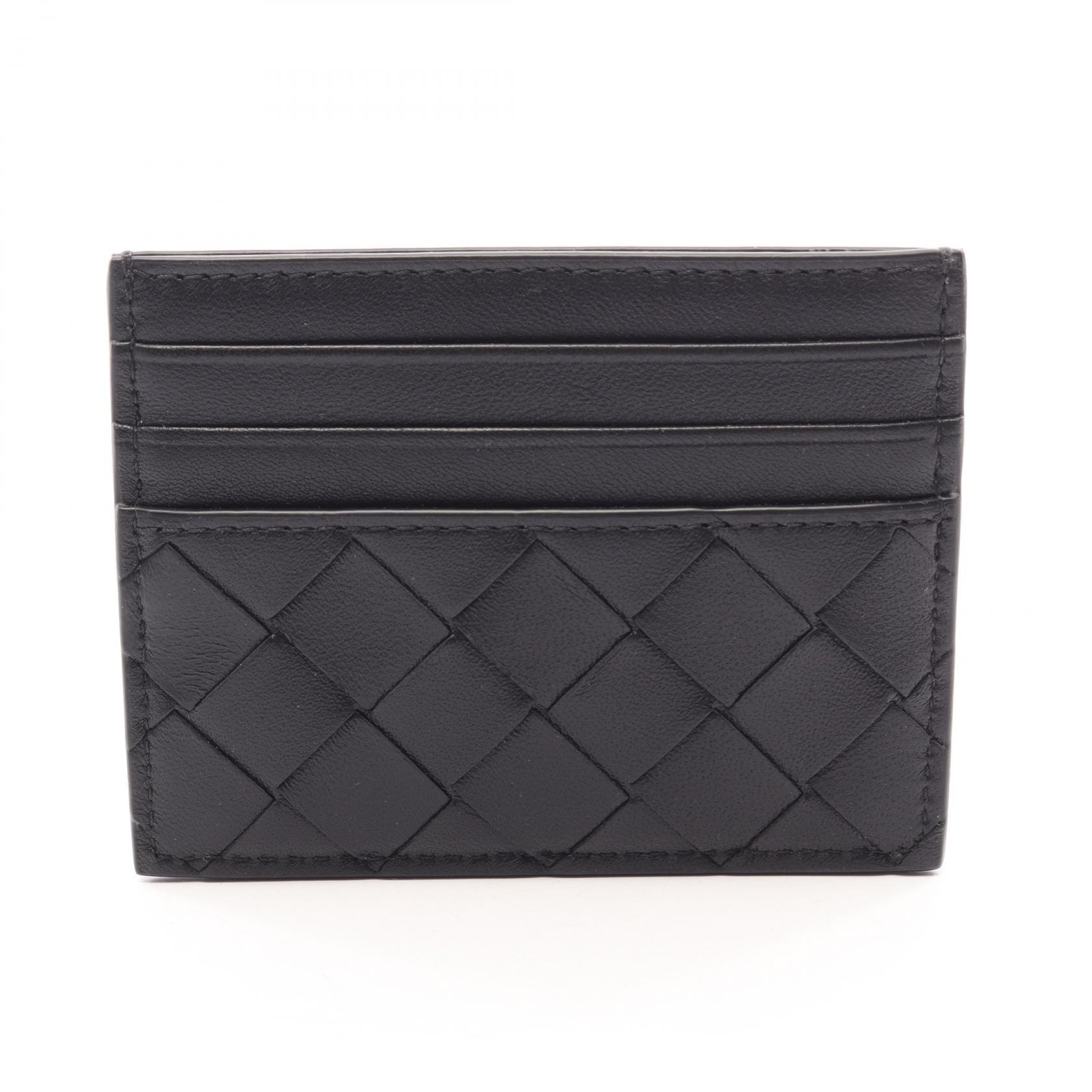 ボッテガヴェネタ BOTTEGA VENETA イントレチャート クレジット カードケース アクセサリー レザー レディース ブラック系 796324VCPP38425 【新品】