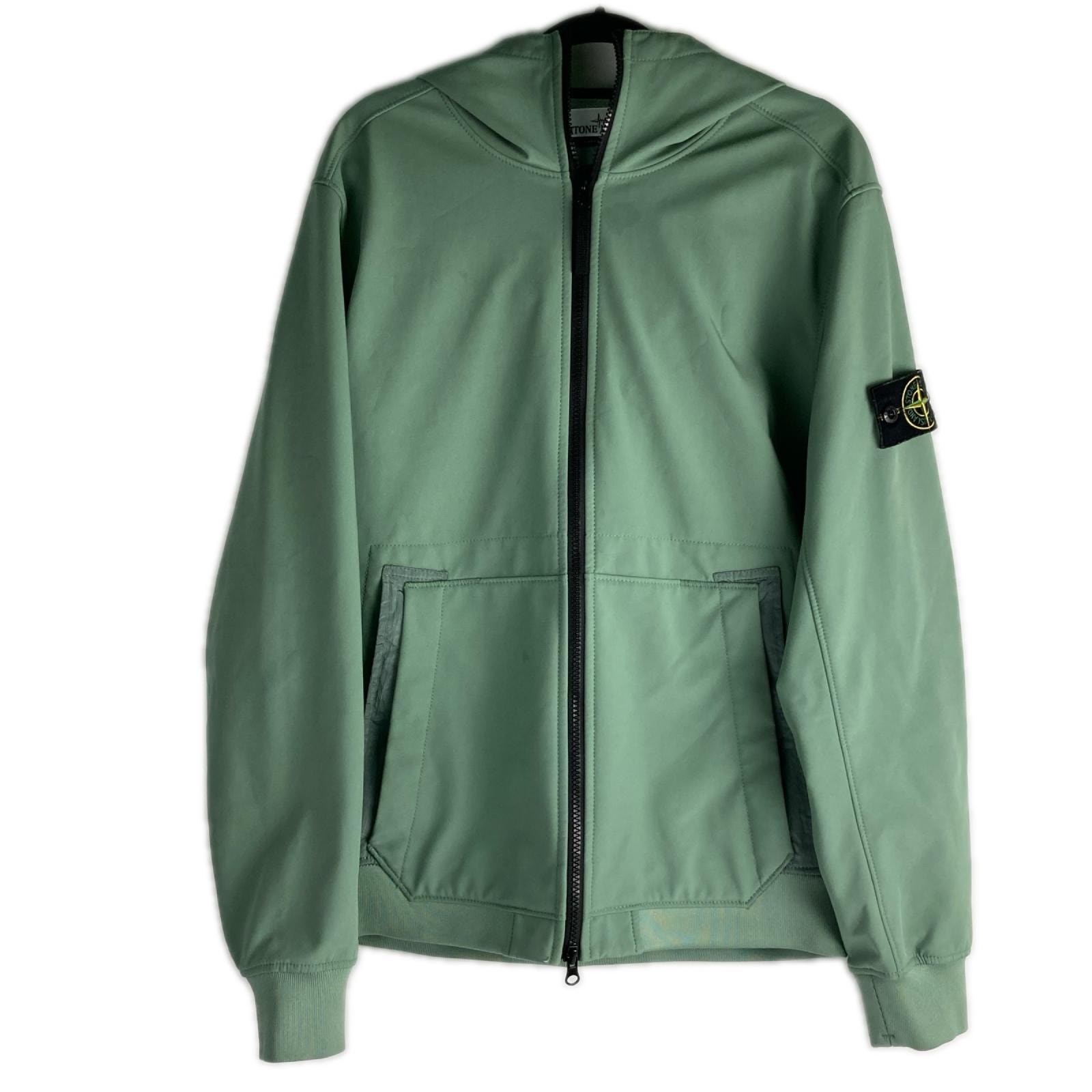 STONE ISLAND ストーンアイランド Mサイズ フード付きソフトシェルジャケット Q0122 V0055/セージグリーン