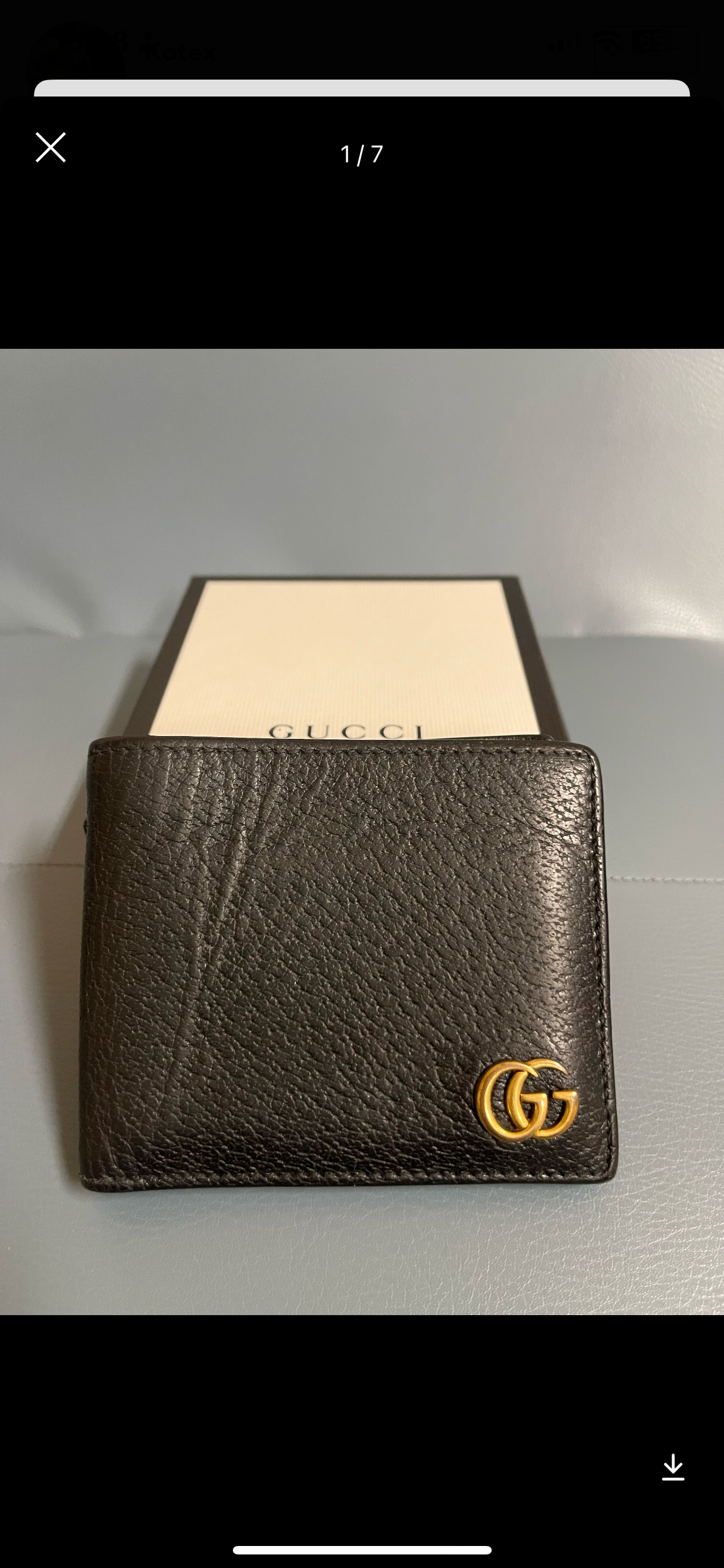 GUCCI GG Marmont Leather Bill Holder "Black"