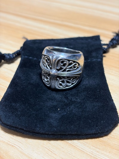 Chrome Hearts Classic Oval Cross Ring "Silver"