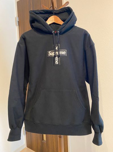 Supreme Cross Box Logo Hooded Sweatshirt "Black"