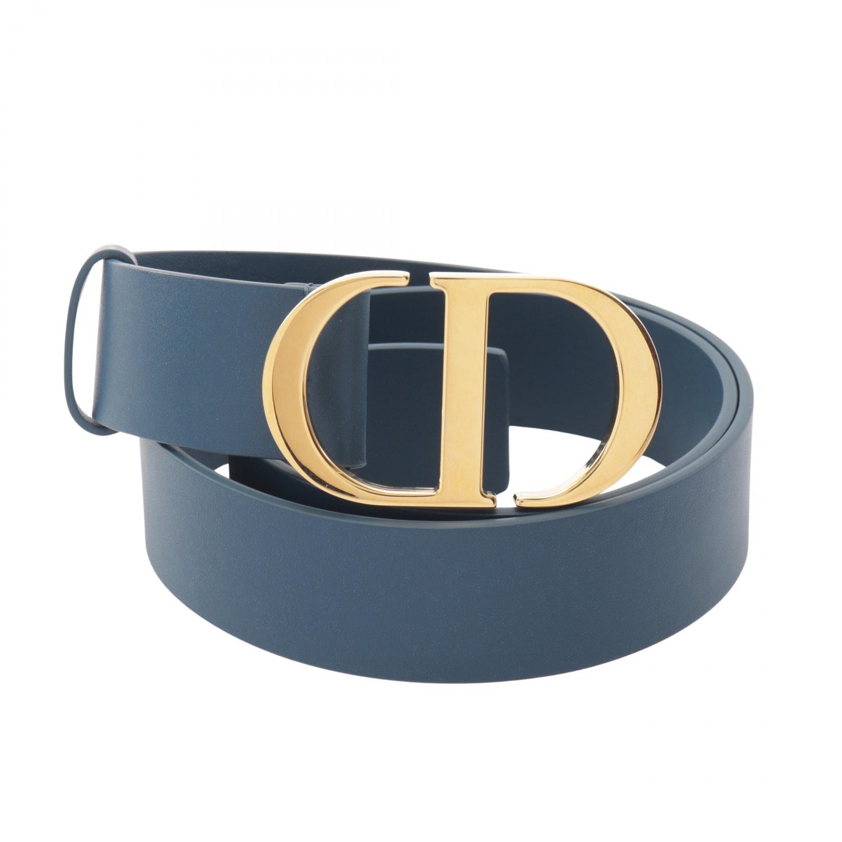 ディオール Dior CDロゴバックル ベルト 衣料品 レザー GP レディース ゴールド系 / グリーン系 【中古】
