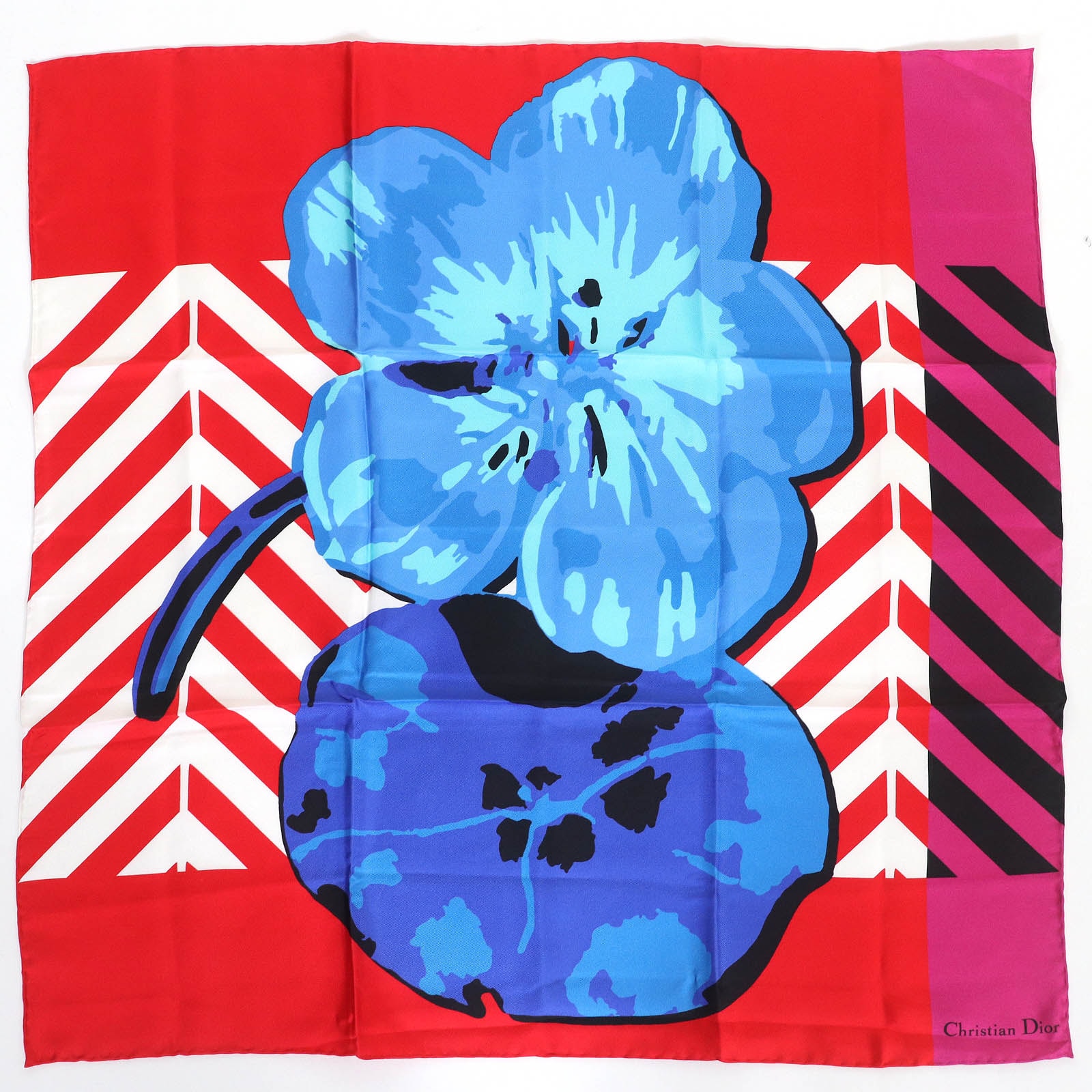 未使用品 クリスチャンディオール
スカーフ D-Flower pop Dフラワー ポップ レッド ブルー ピンク レディース 22FLP070I615