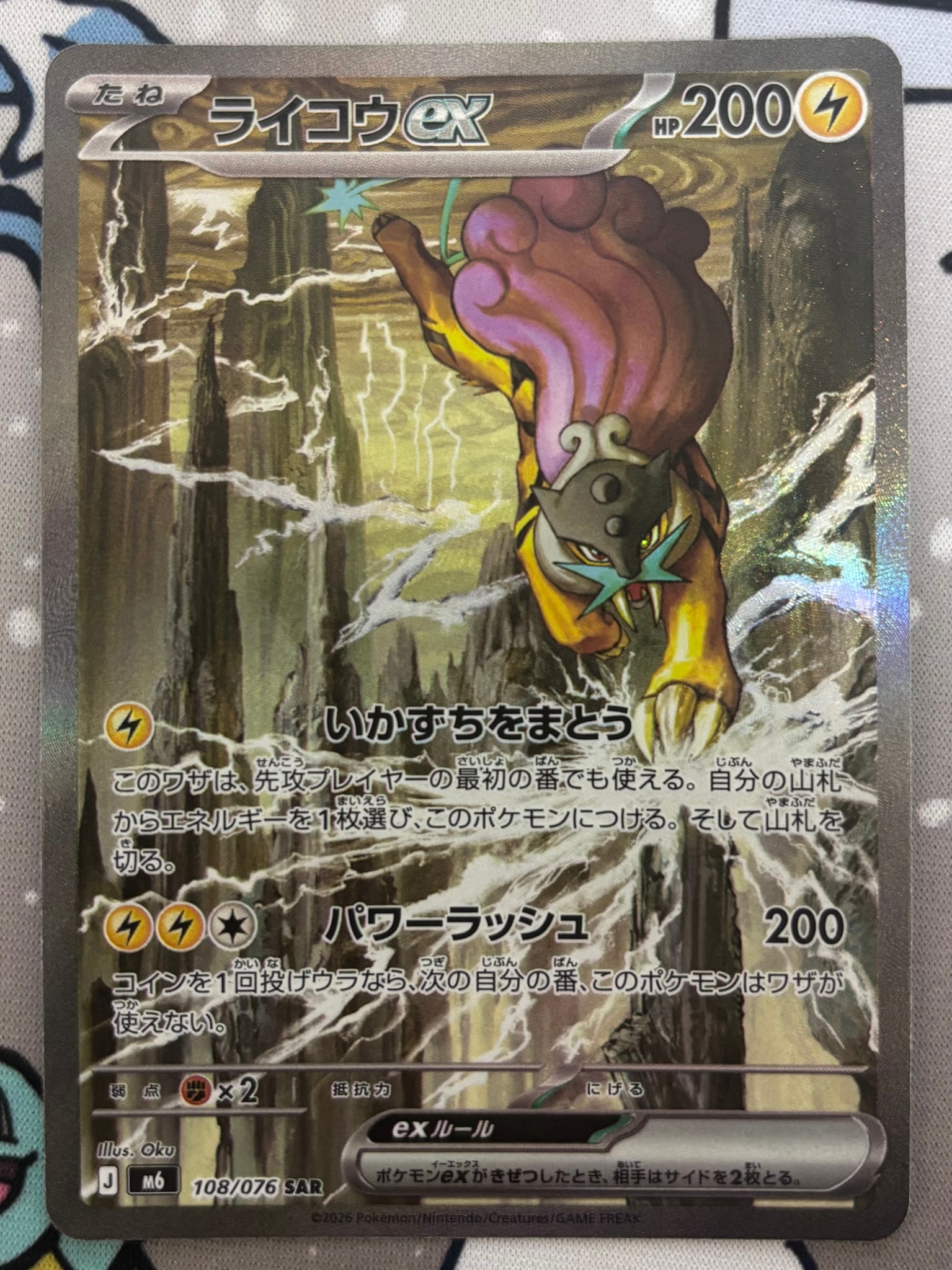 ライコウex SAR [M6 108/076](拡張パック「ストームエメラルダ」)