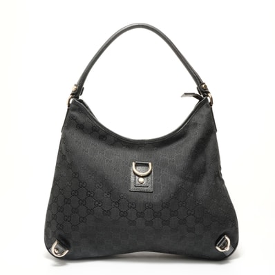 グッチ GUCCI グッチ アビー ワンショルダーバッグ GGキャンバス 130737 205118 ブラック ショルダーバッグ【中古】