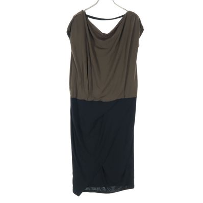 MAX MARA マックスマーラ ツートンカラー ノースリーブ ロングワンピース 40 ブラウン