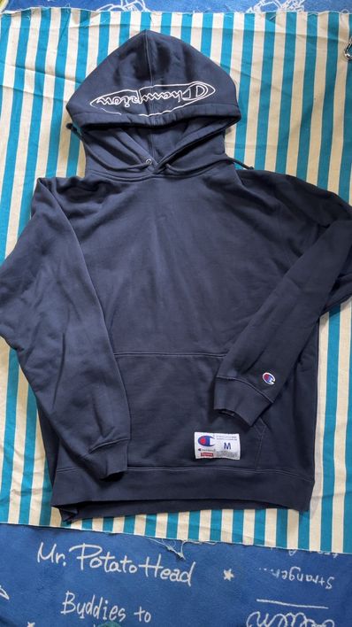 Supreme Champion Outline Hooded Sweatshirt "Navy"