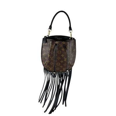 ルイ ヴィトン LOUIS VUITTON ハンドバッグ ショルダーバッグ モノグラム フリンジド ノエ MINI モノグラムキャンバス/レザー ブラウン/ブラック ゴールド レディース M67802【中古】 z11008