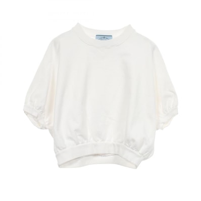 プラダ PRADA 半袖 ドルマンスリーブ スウェット 衣料品 トップス コットン レディース ホワイト系 135692 【中古】