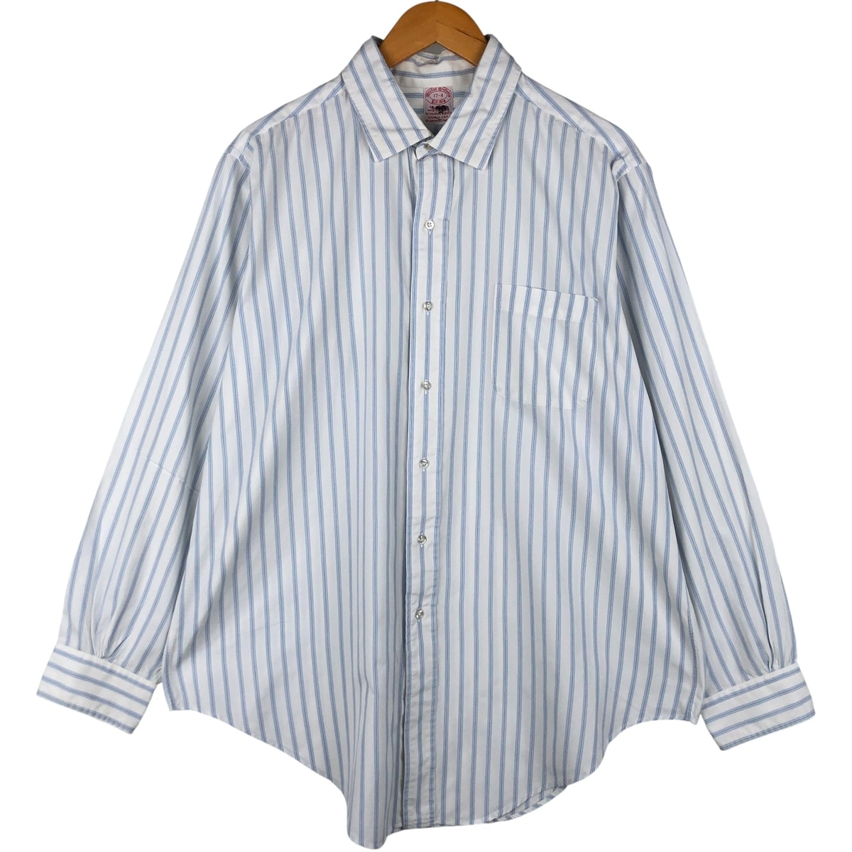 古着 80~90年代 ブルックスブラザーズ Brooks Brothers Est.1818 長袖 コットンストライプシャツ USA製 メンズXL相当 ヴィンテージ/eaa605947