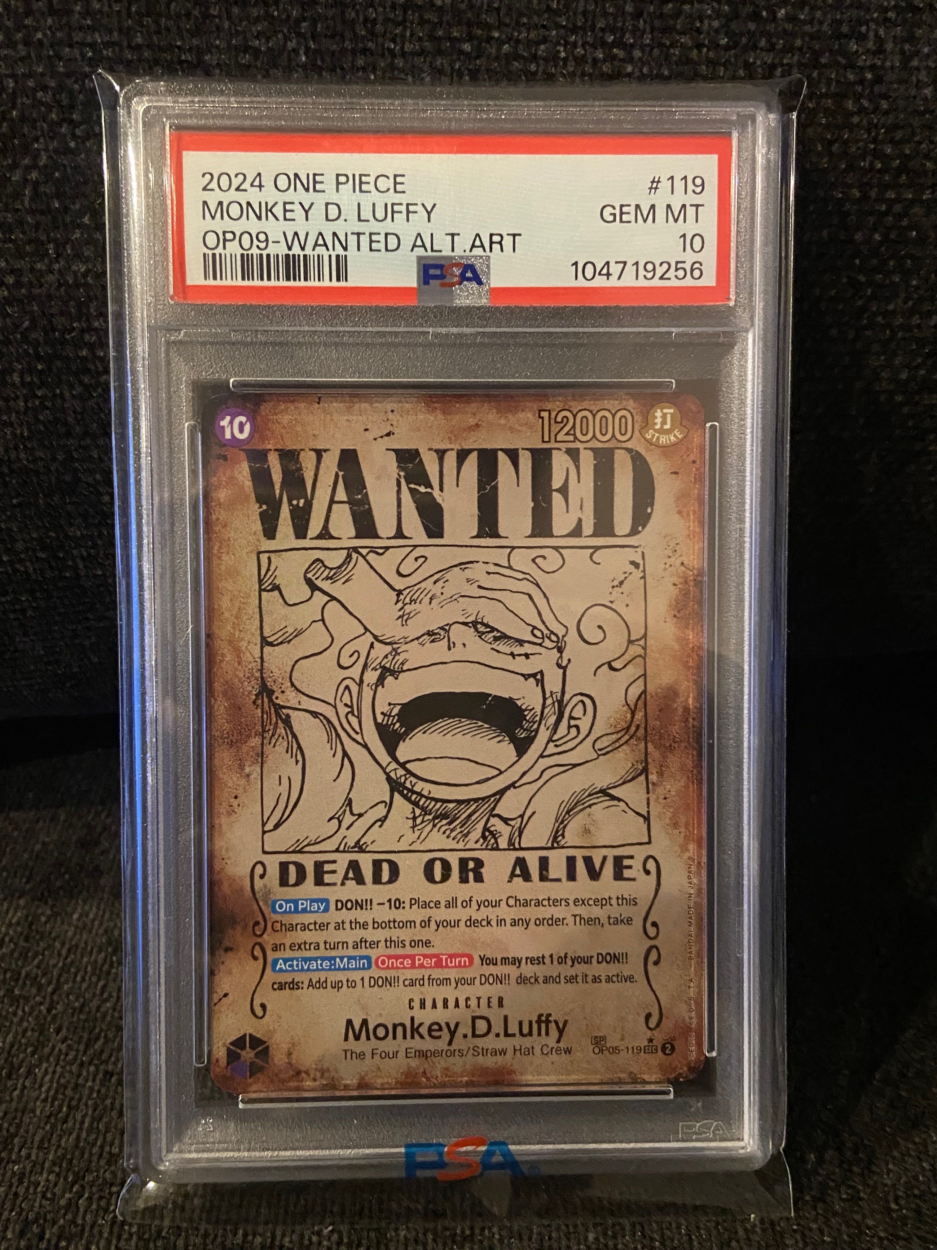 Monkey.D.Luffy : Wanted SEC-SPC [OP05-119] [EN](Booster Pack "Emperors in the New World") — PSA 10