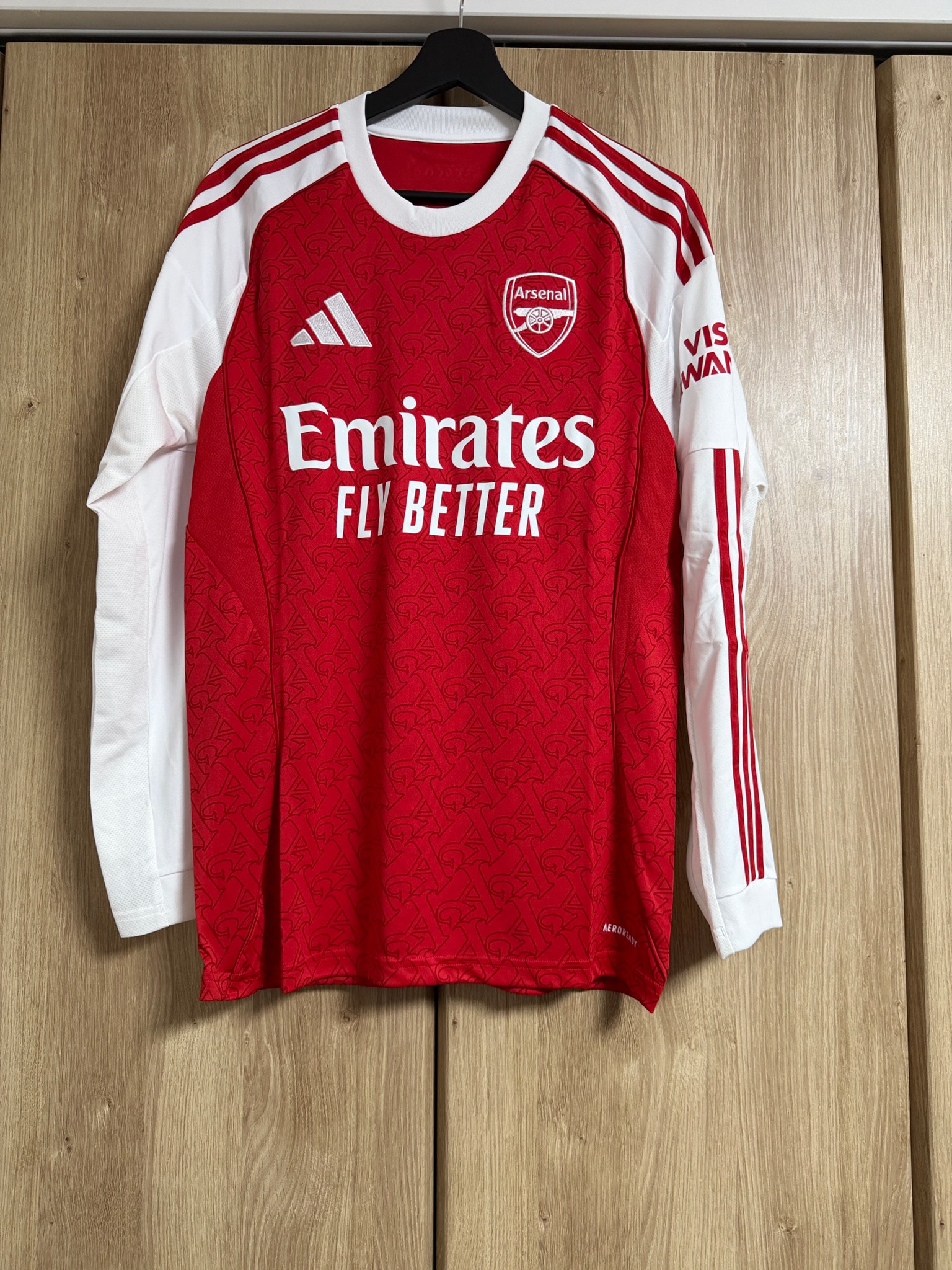 adidas Arsenal 25/26 Long-Sleeve Home Jersey "Better Scarlet/White"