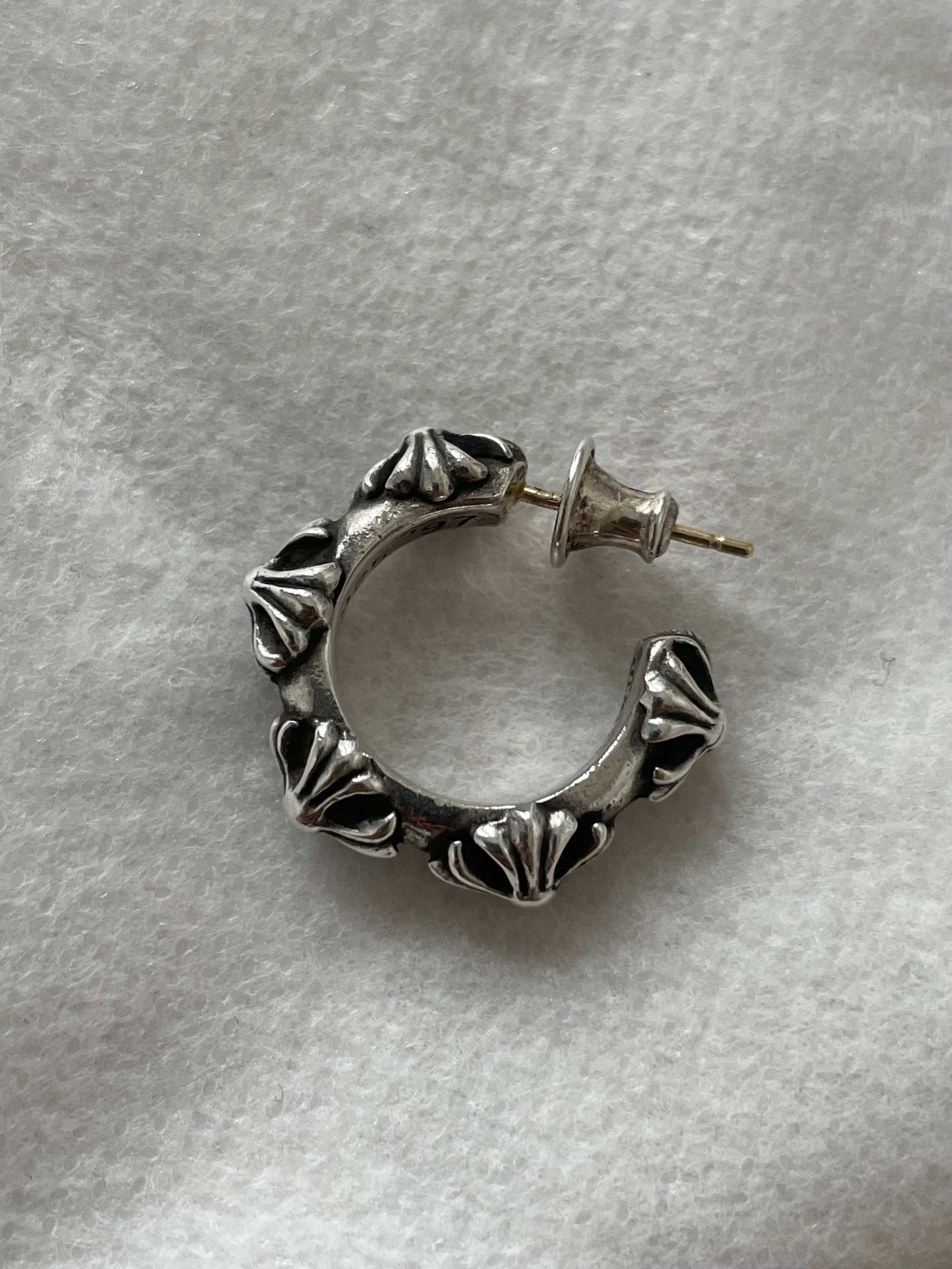 Chrome Hearts Cross Band Hoop Earrings "Silver"