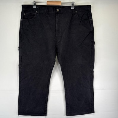 古着 ディッキーズ Dickies ダック パンツ ペインター ワーク 大きいサイズ ワンポイントロゴ W44L36 ブラック系 メンズ