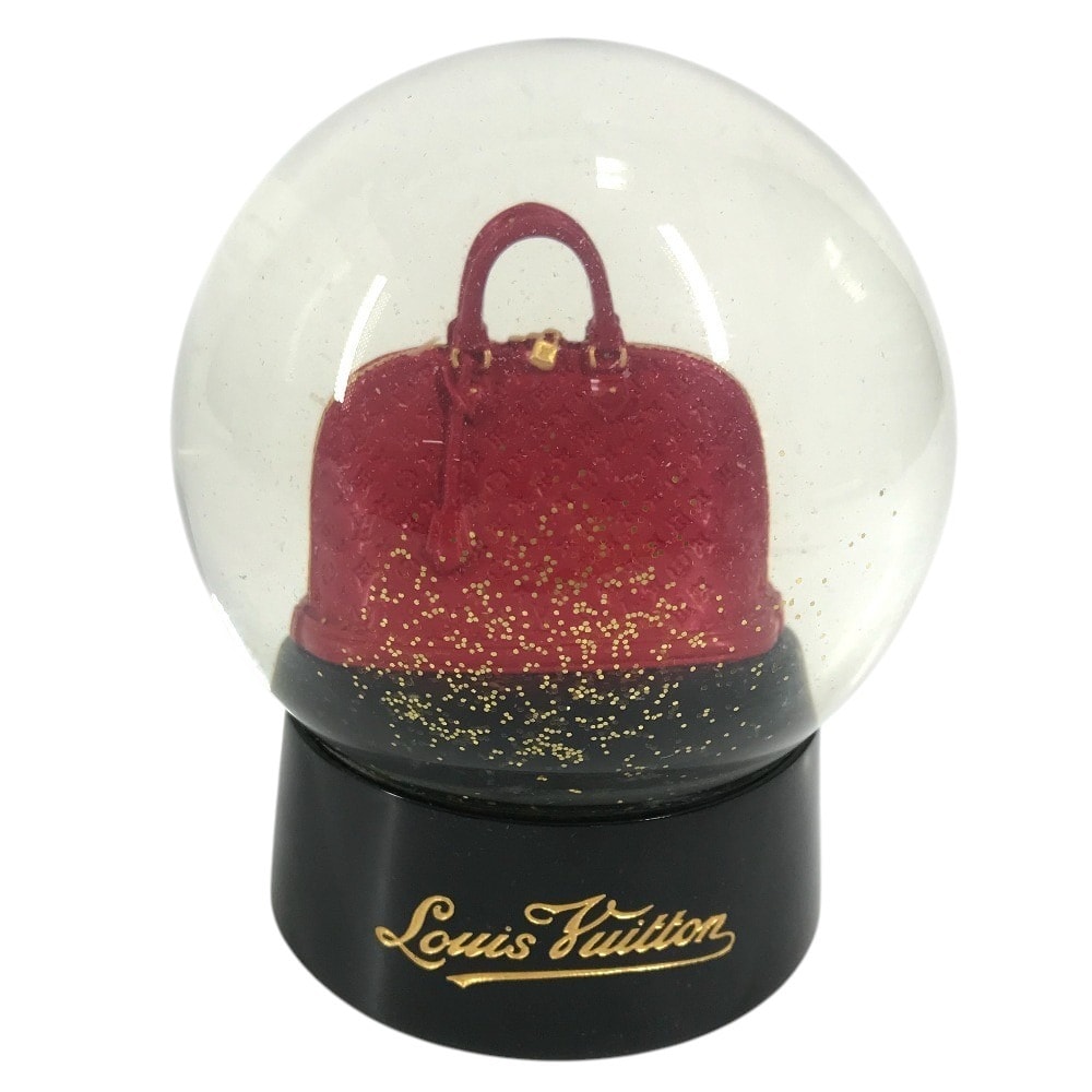 ルイヴィトン LOUIS VUITTON モノグラム アルマ  不明 ノベルティ 非売品 スノードーム オブジェ ガラス レッド